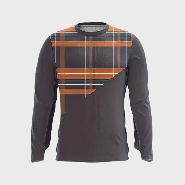 Stylish men's orange 2-piece tracksuit, a trendy athletic set for modern casual wear and urban fashion.