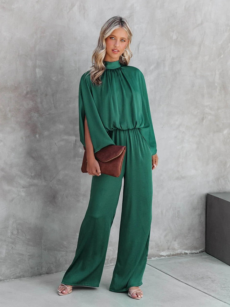 Stylish green jumpsuit for women, a trendy one-piece fashion statement. Comfortable and versatile for any occasion.