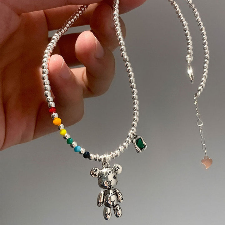 Elegant women's trendy necklace with a beautiful white gemstone, made from durable stainless steel. Ideal gift.