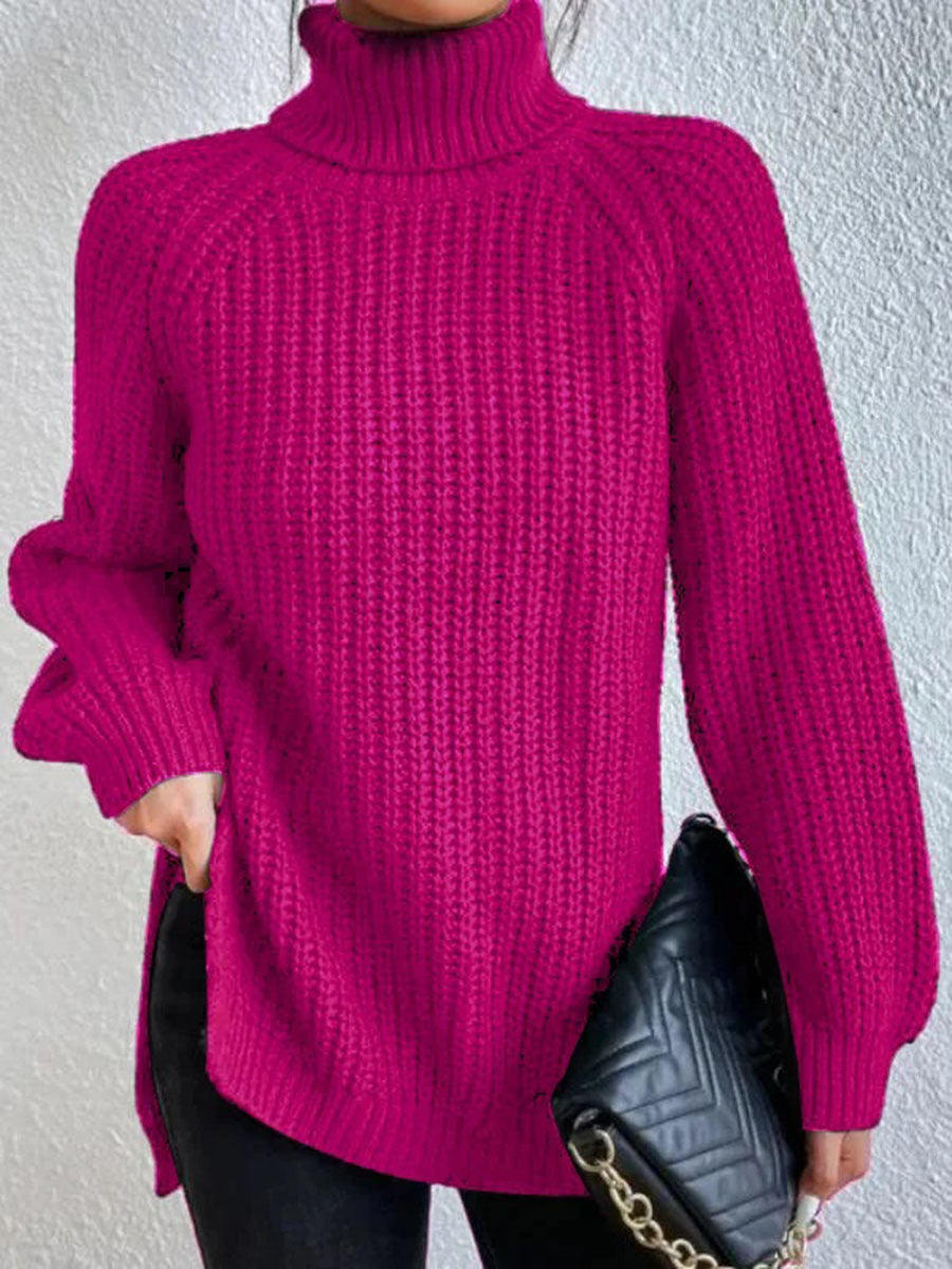Elegant trendy women's turtleneck, a stylish top for chic fall & winter outfits.