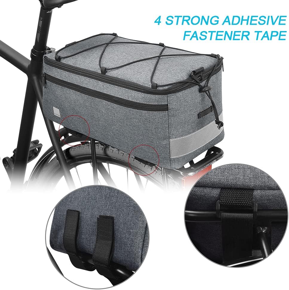 Black 8L insulated bike bag from Trevilo, designed for rear racks and easy carry