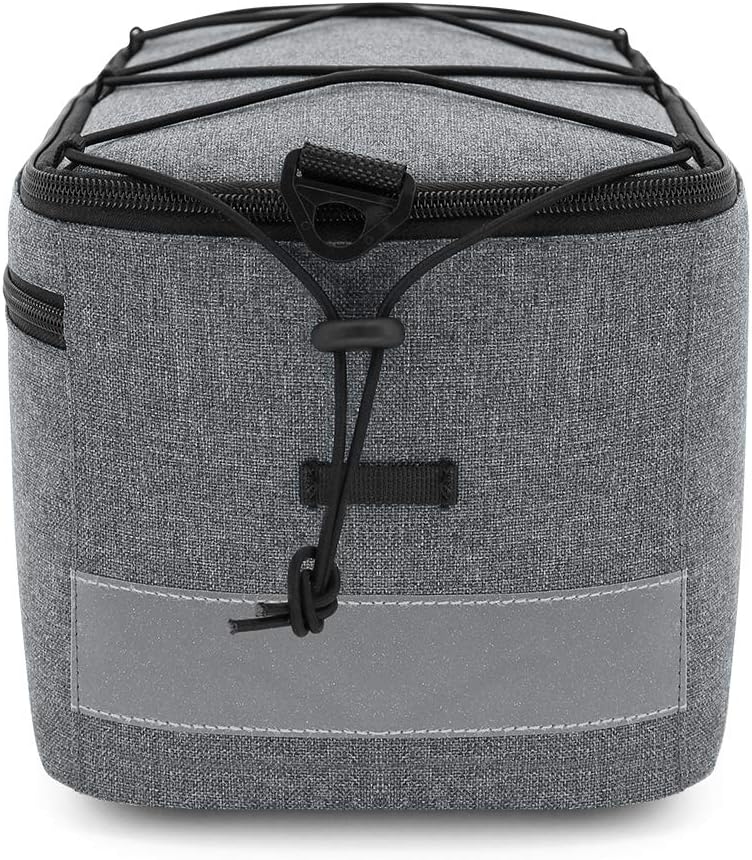 Insulated 8L bike trunk cooler bag for rear rack, with a convenient shoulder strap for carrying
