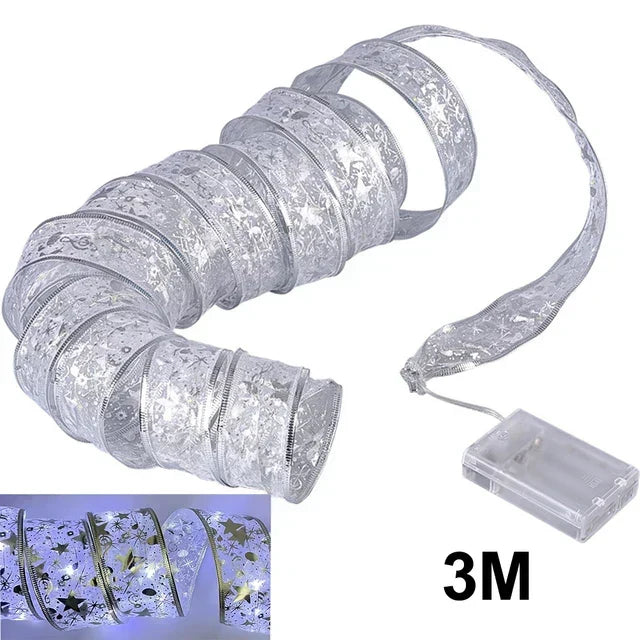 Versatile Christmas ribbon lights for festive wreaths, garlands & tree decorations. DIY friendly.