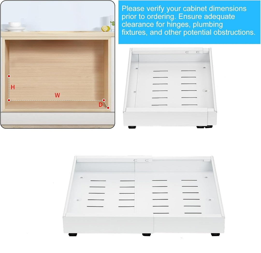 StoreEase 2-pack pull-out cabinet organizers, adjustable for kitchen & bathroom