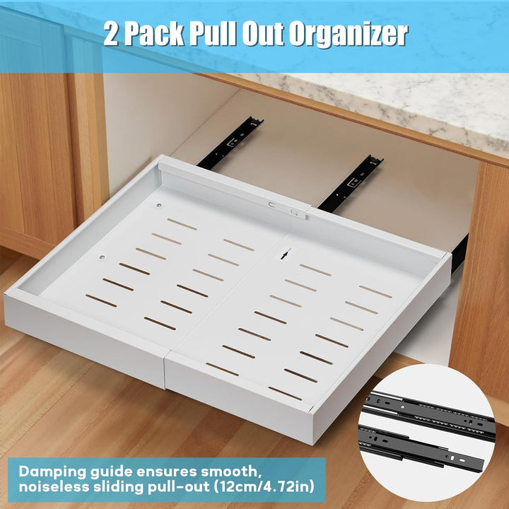 Space-saving pull-out drawer system for cabinets, easy to install