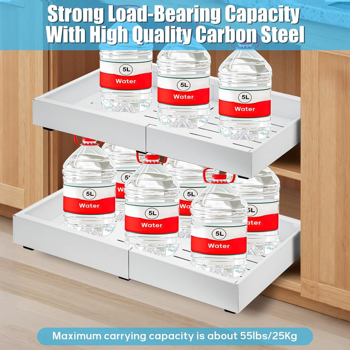 Carbon steel pull-out storage drawers, ideal for kitchen or closet organization