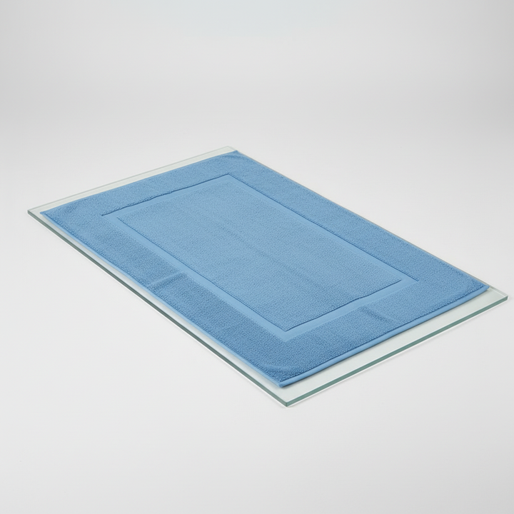 Knitted cotton PureWashMat bath mat set, machine washable & soft, two-piece bathroom decor