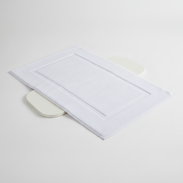Two premium PureWashMat knitted cotton bath mats, super absorbent for any modern bathroom