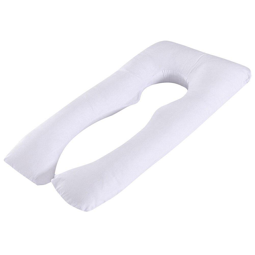 Full body U-shaped pregnancy pillow for complete maternity support & restful sleep.
