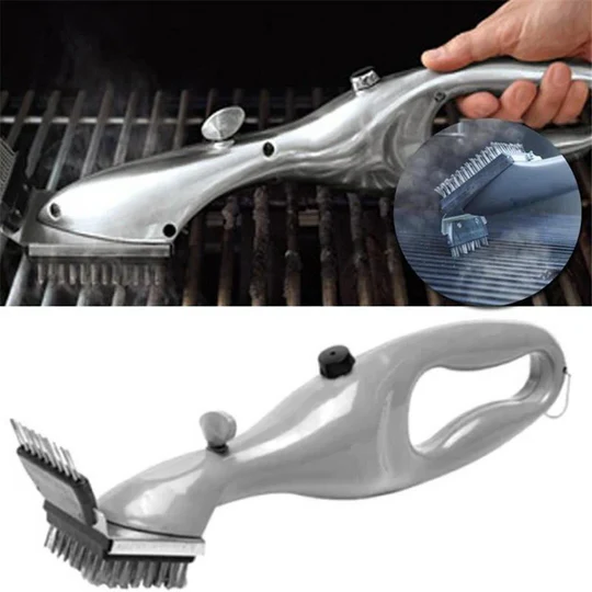Ultimate BBQ Steam Cleaning Brush for effortless grill cleaning, removes rust & grease quickly.