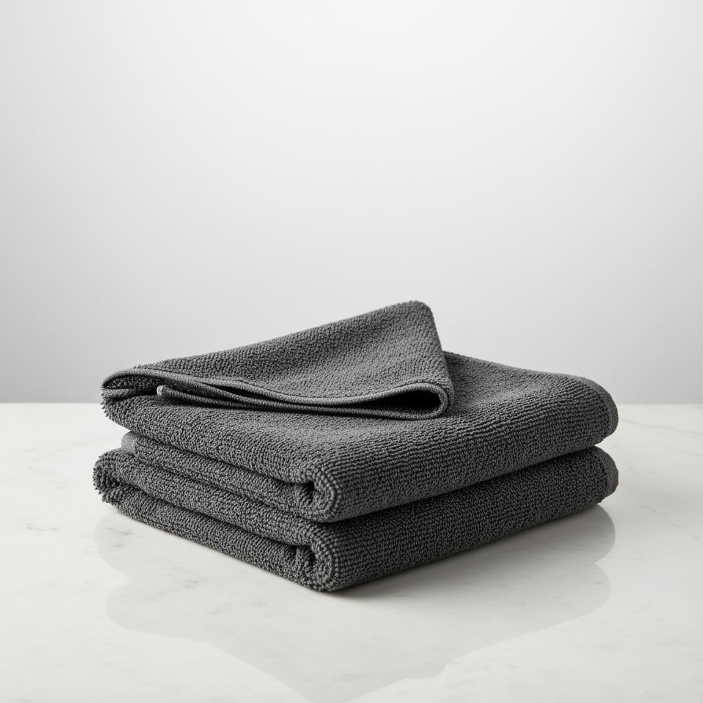 DryMaxPro microfiber towel, lint-free and multi-purpose for effective cleaning and drying surfaces.