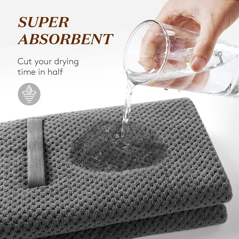 Neatly folded quick-dry hair wrap, a compact microfiber drying towel for easy storage.