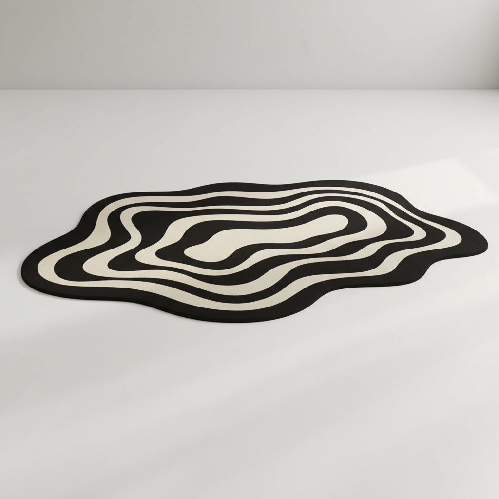 Stylish non-slip WaterfallMat, a quick-dry rubber bath mat ideal for contemporary home bathroom decor.