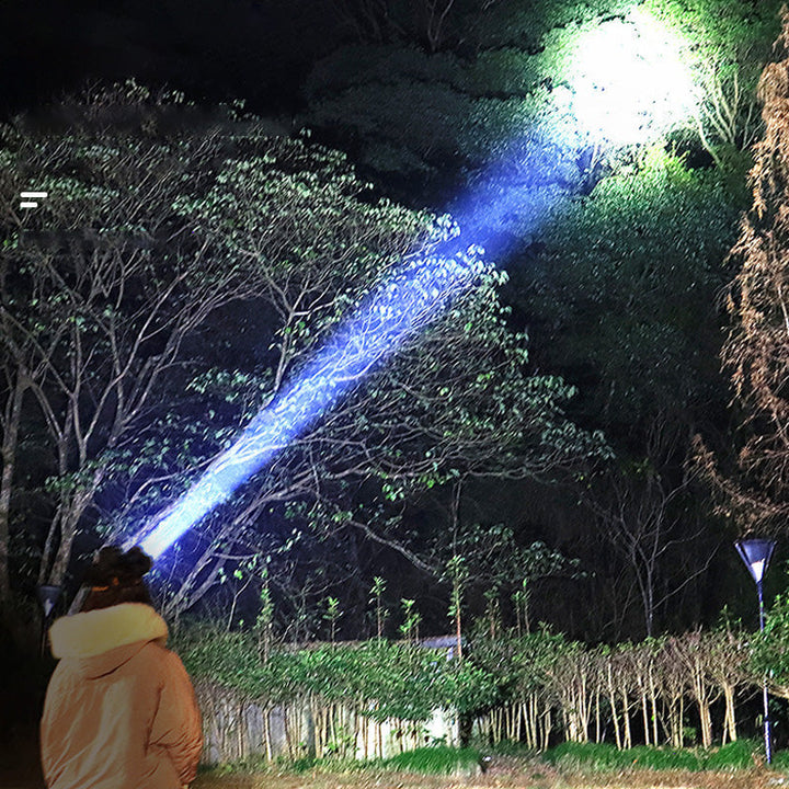 NightGuide wide-beam LED headlamp: ultra-bright for hiking, camping, emergency light & outdoor gear.