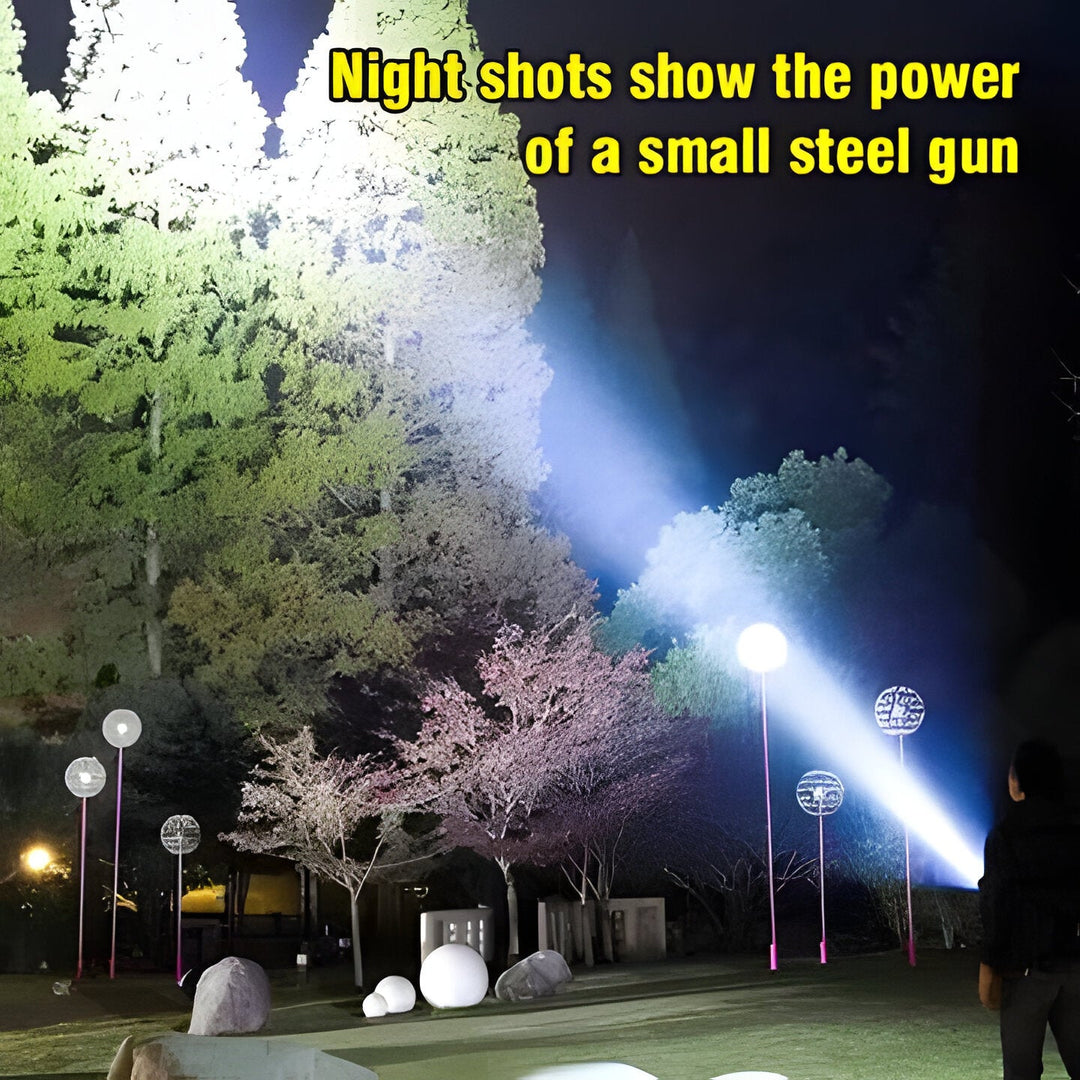 Bright LED mini flashlight, rechargeable & portable. Perfect outdoor gear for camping, hiking & emergency lighting.