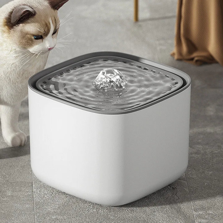 Large 3L pet water fountain, ultra-quiet, provides filtered, fresh water for cats & dogs. Long-lasting hydration.