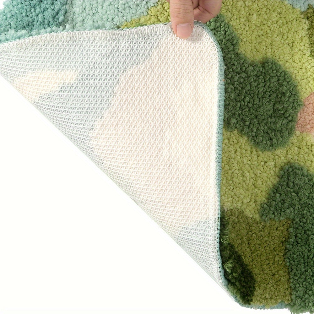 Premium ultra-soft floral bath mat, highly absorbent polyester for your bathroom.