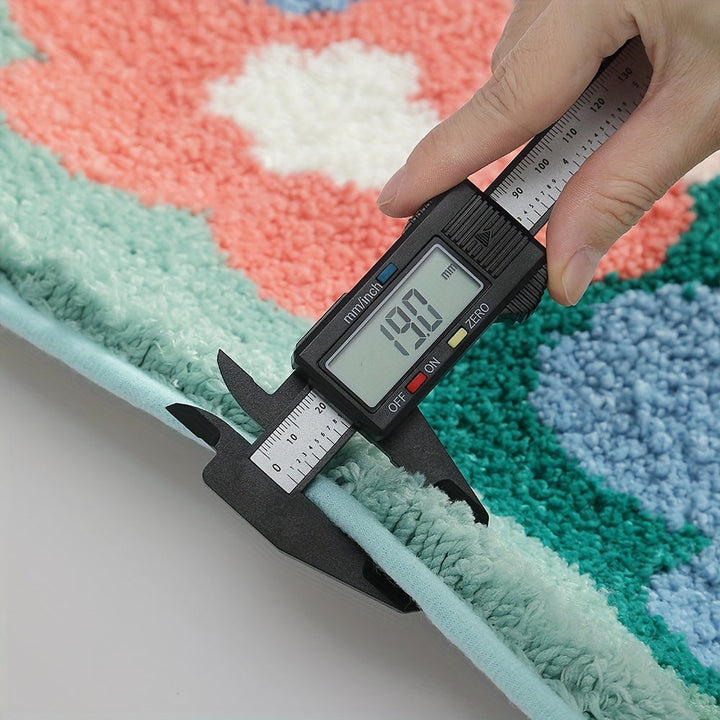 Soft, plush floral bath mat, perfect non-slip accent for modern bathrooms.