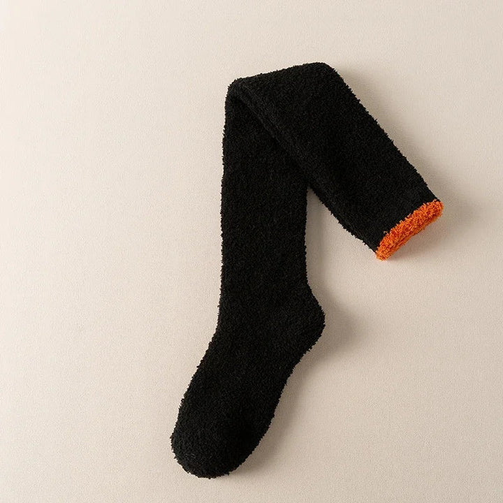Super soft fuzzy knee high comfort socks for women, designed for ultimate relaxation & warmth.