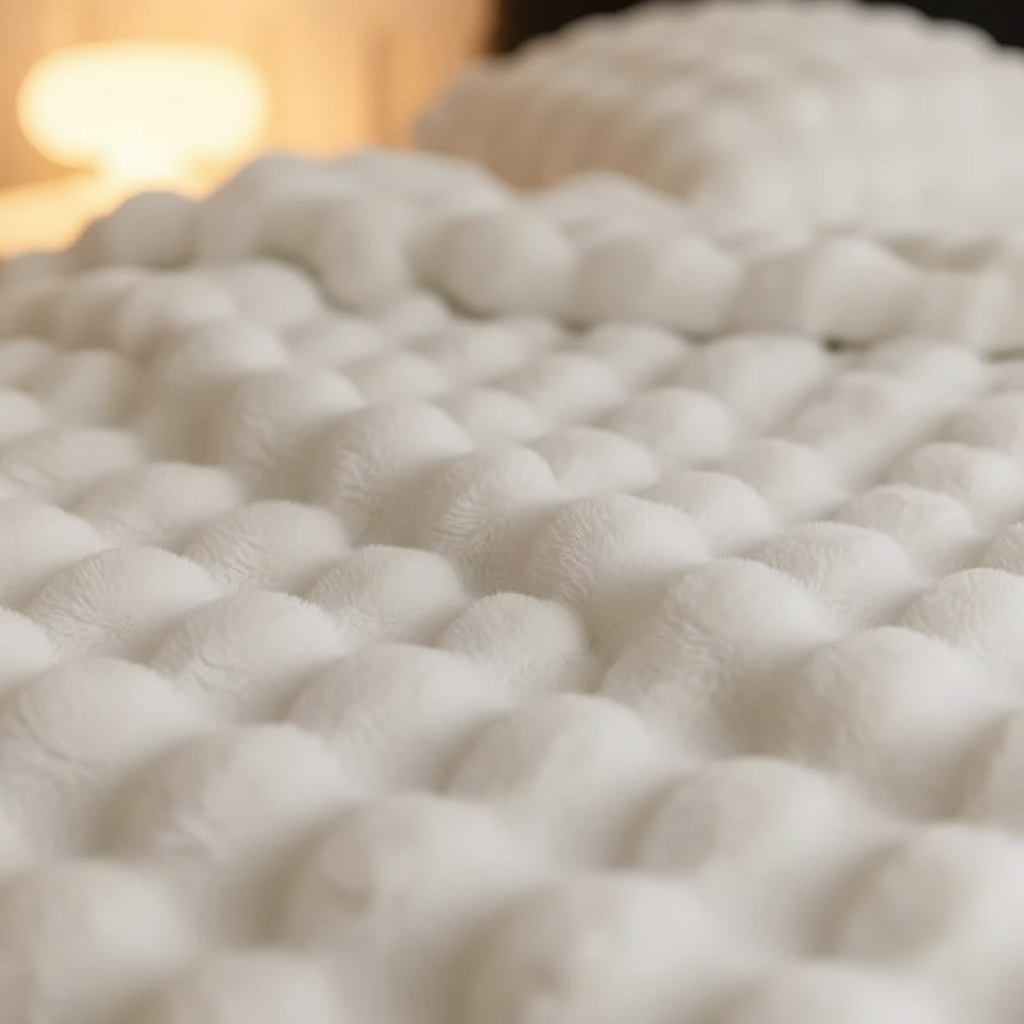 Unisex ultra-soft plush throw blanket draped over a sofa, adding cozy home decor to any room.