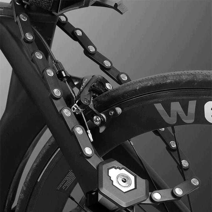 Ultra strong foldable bike lock. Heavy duty steel alloy for maximum anti-theft security of your bicycle.