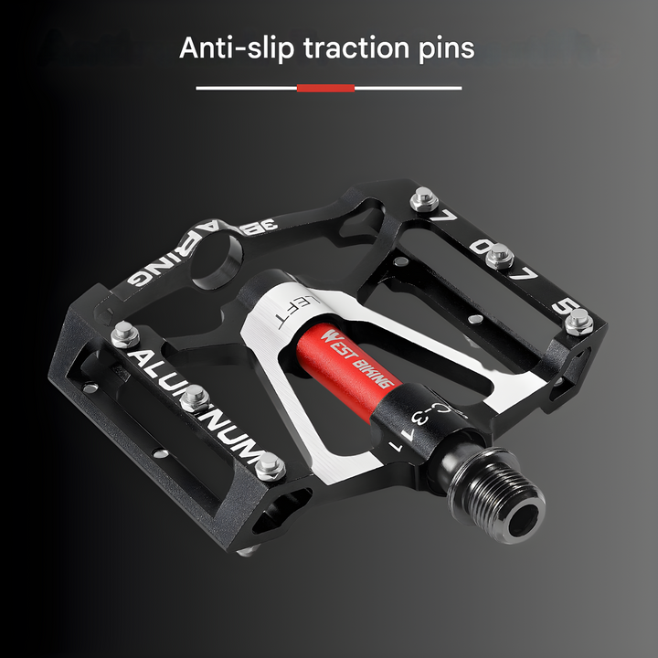 Ultralight anti-slip bike pedals, TrailPro, made from aluminum & chromoly steel, essential cycling accessory.