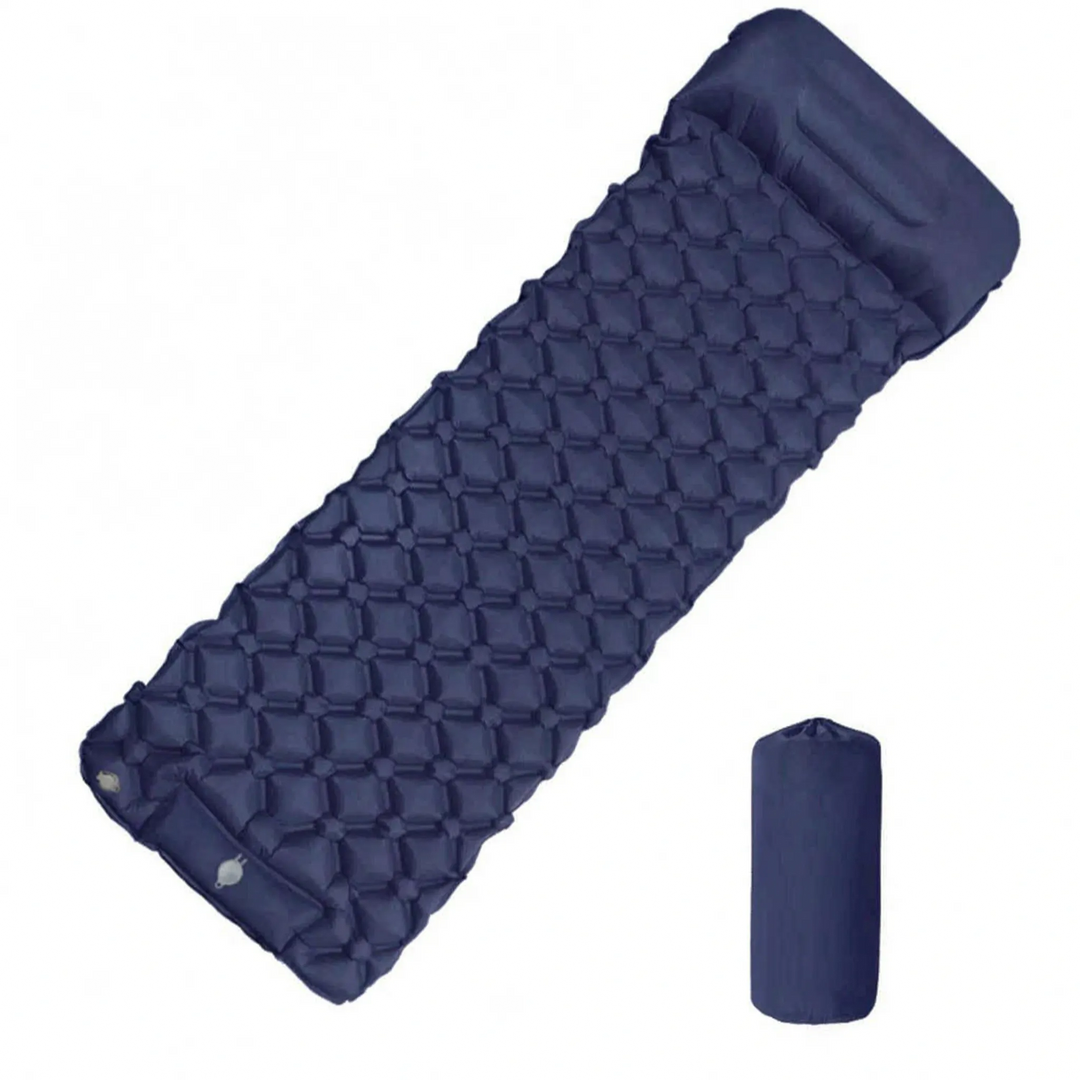 Easy setup ultralight camping sleeping pad for outdoor adventures, with an integrated foot pump.