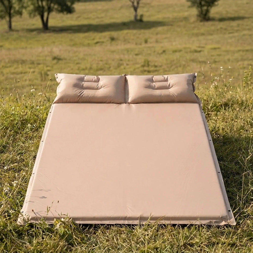 Ultralight camping sleeping pad for hiking. Portable self-inflating camp mattress for outdoor adventures.