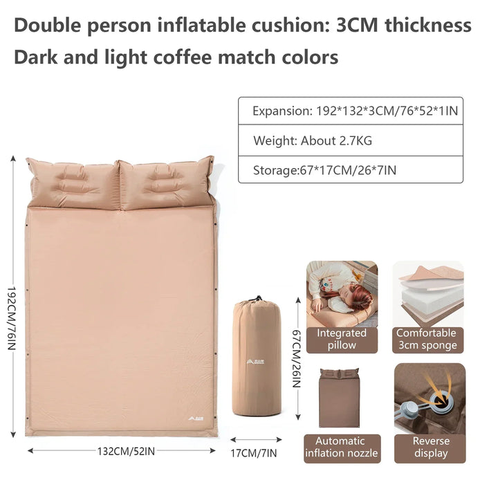 Durable ultralight sleeping pad unrolled in a scenic campsite. Essential outdoor gear for comfortable camping.