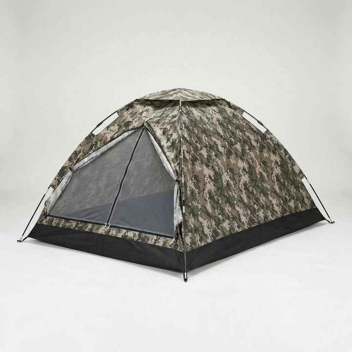 Portable ultralight dome tent, packed for backpacking & hiking; durable 3-season outdoor shelter for campers.