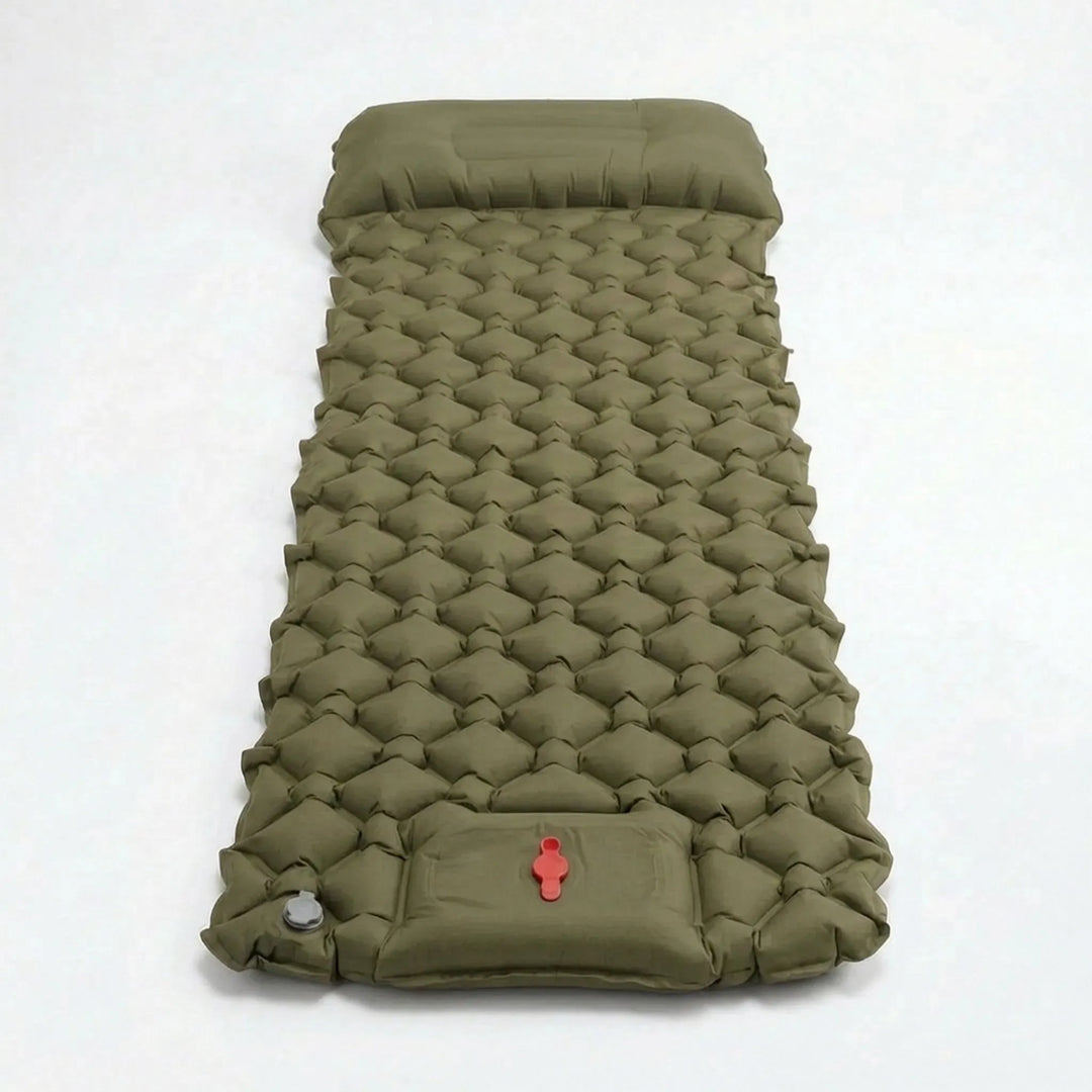 Unisex ultralight sleeping pad for camping & hiking. Inflatable with integrated pillow for outdoor comfort.