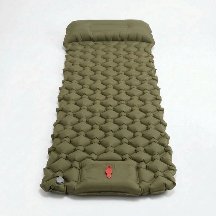 Unisex ultralight sleeping pad for camping & hiking. Inflatable with integrated pillow for outdoor comfort.