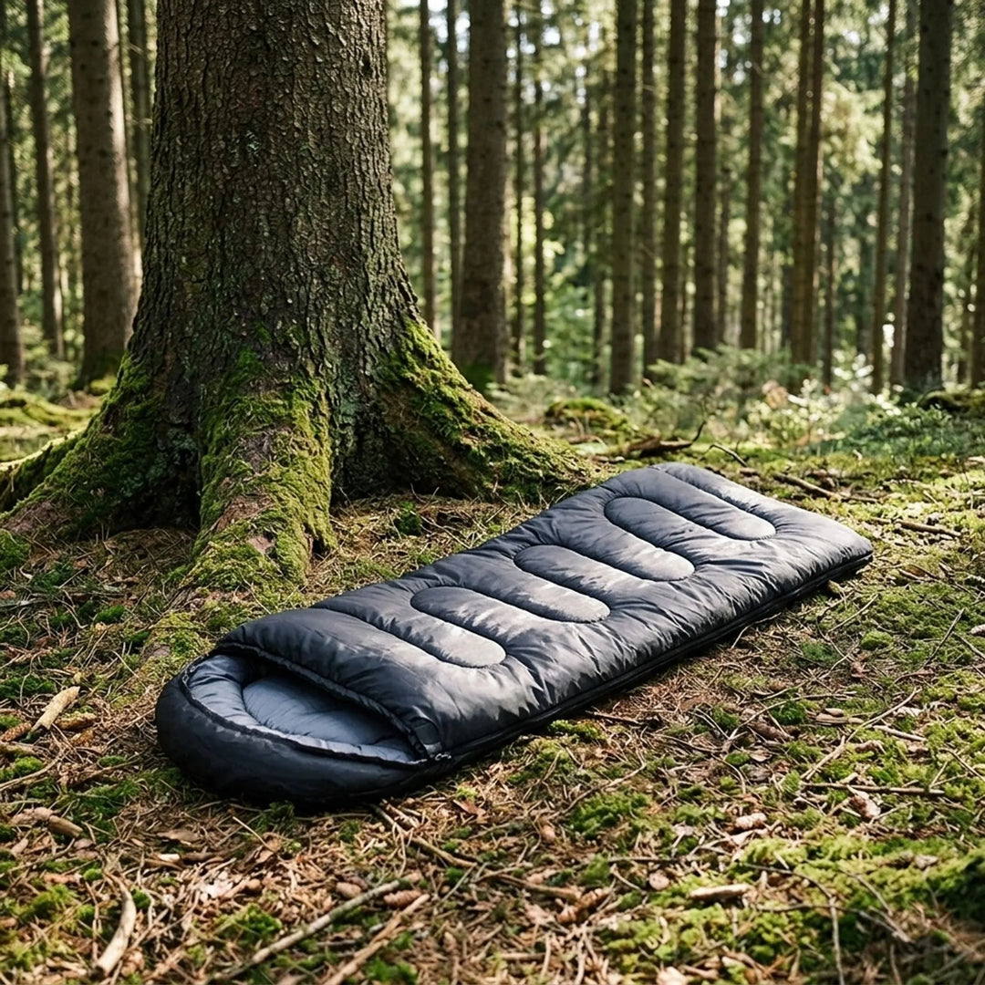 Ultralight unisex envelope sleeping bag for camping, hiking, & backpacking. Essential outdoor gear for travel.