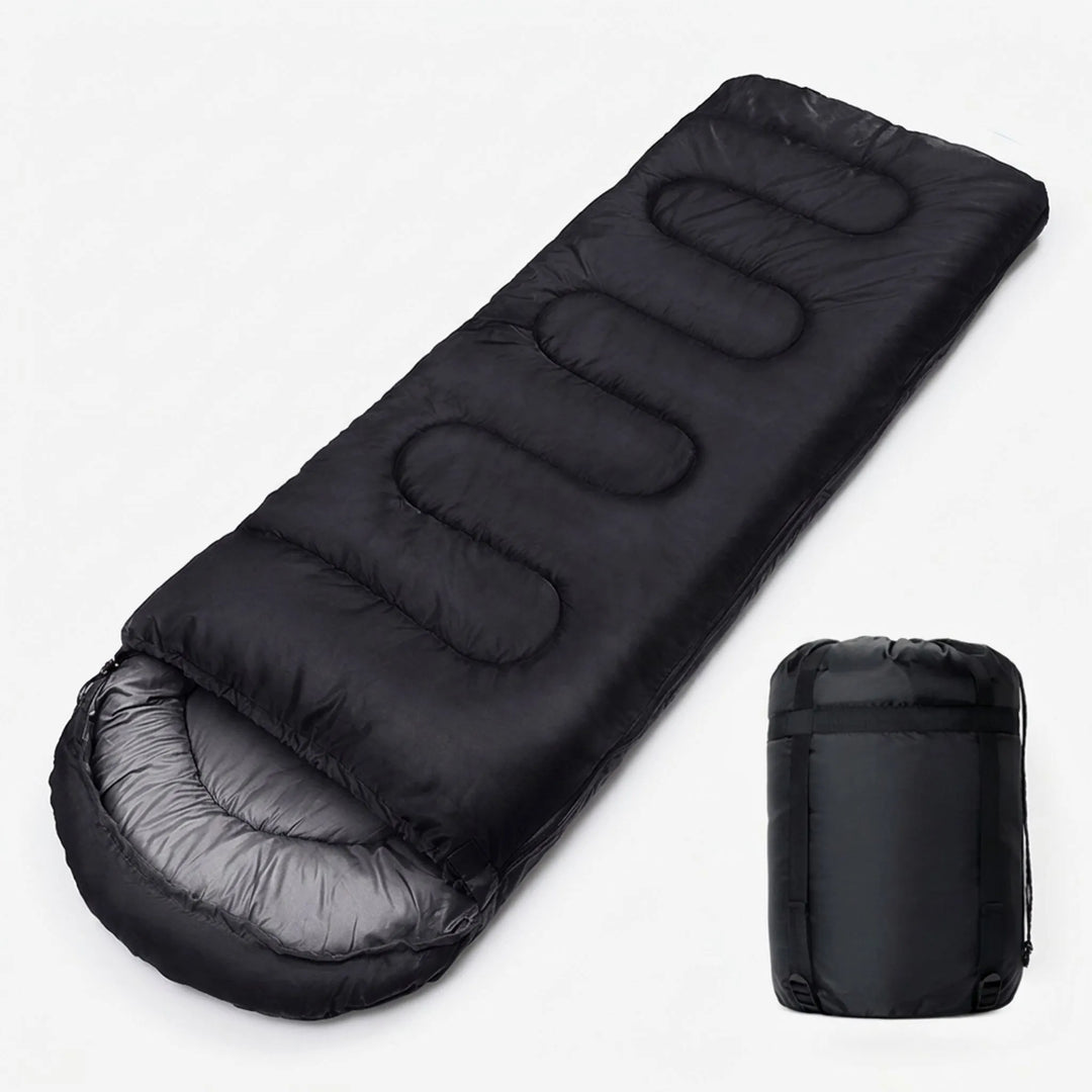 Spacious envelope sleeping bag for comfortable camping & hiking. Lightweight outdoor gear for backpacking trips.