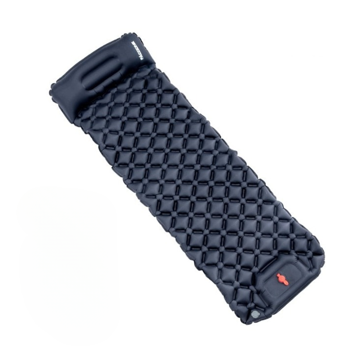 Ultralight waterproof camping sleeping pad with built-in pump for hiking & backpacking comfort.