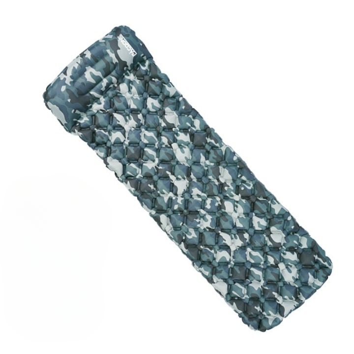 Ultralight AirRest sleeping mat with built-in pump, a must-have for comfortable backpacking.