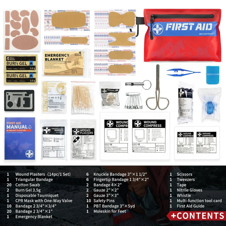 Adventure-ready ultralight first aid kit. Waterproof survival gear for hiking, camping, and emergencies.