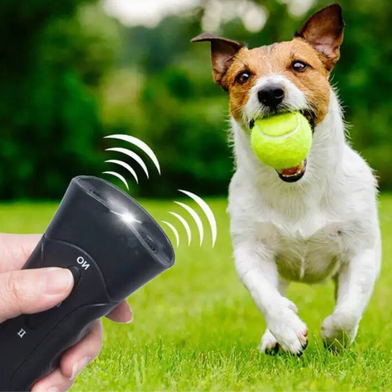 Ultrasonic anti-barking device for dogs, humane deterrent to stop excessive barking & improve pet training.