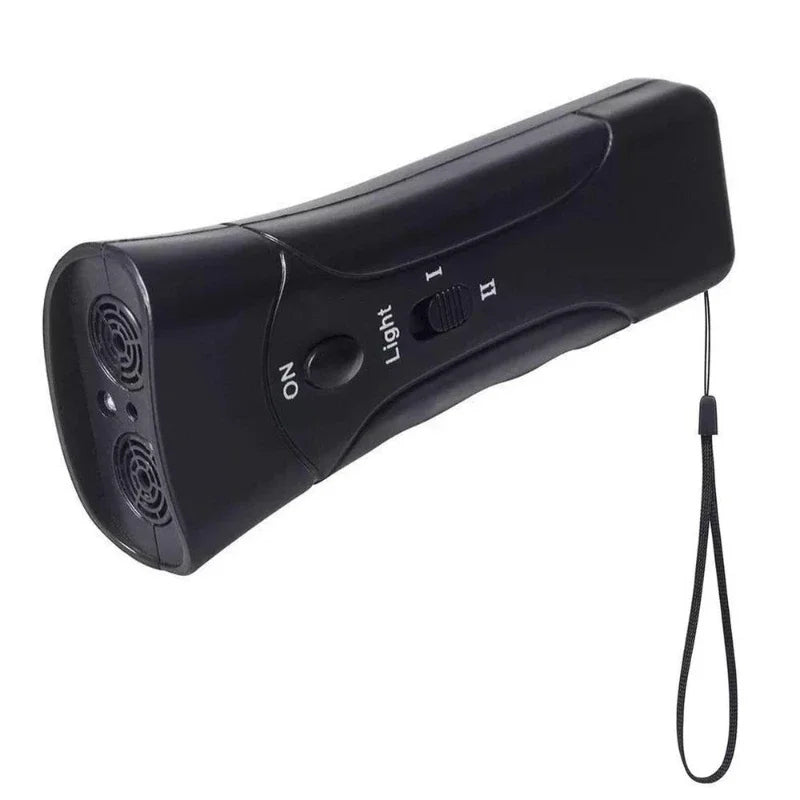 Pet training ultrasonic anti barking device helps correct dog barking behavior & promote obedience for a peaceful home.