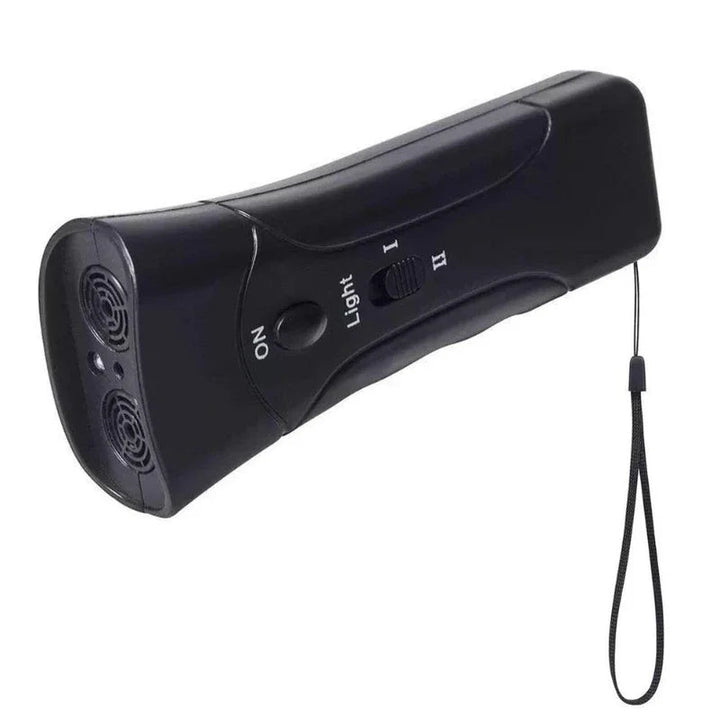Pet training ultrasonic anti barking device helps correct dog barking behavior & promote obedience for a peaceful home.