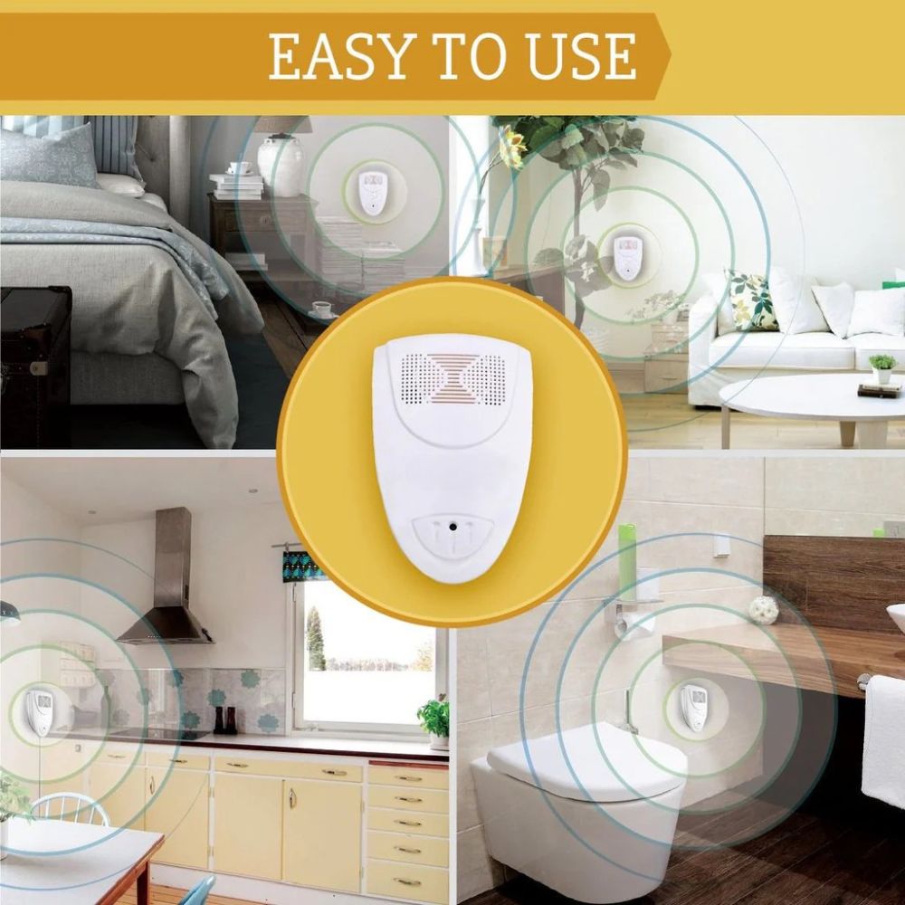 Electronic ultrasonic pest repeller for mice & rats. Protects your home from various insects with safe sound waves.