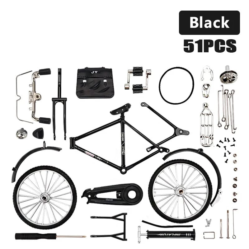 Vintage style 1:10 scale bike model, built from a DIY kit, great for home decor.