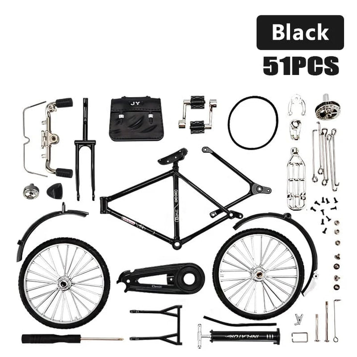 Vintage style 1:10 scale bike model, built from a DIY kit, great for home decor.