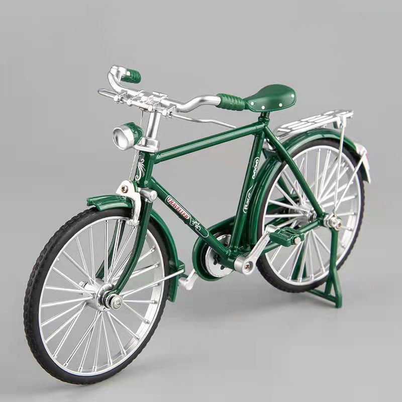 Detailed 1:10 scale miniature retro bike model, a stylish desk ornament & collectible.