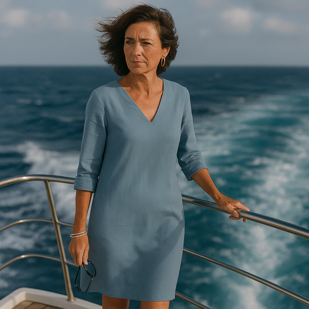 Effortless style in this unique flowy women's summer dress; a comfortable and versatile midi perfect for any occasion.