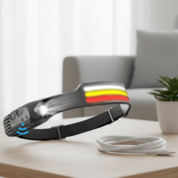 Unisex 1500 lumens LED headlamp for powerful, hands-free lighting during outdoor sports, running, hiking, and camping.