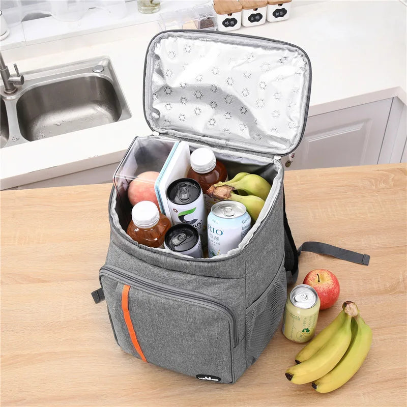 Front view of 18L ChillPack thermal lunch bag with adjustable shoulder straps and main compartment