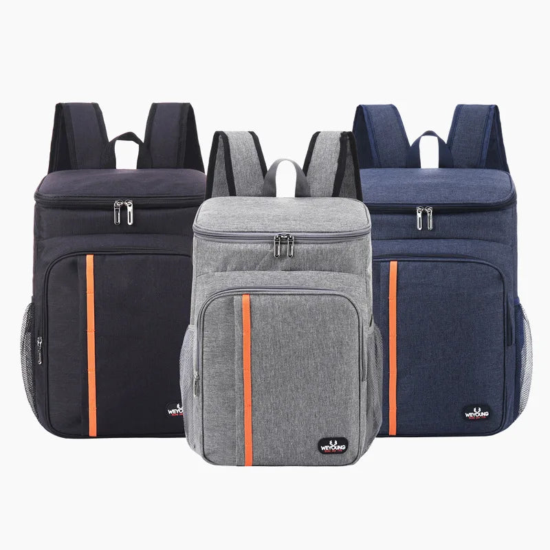 ChillPack insulated lunch bag, open, revealing spacious waterproof interior for meal prep containers