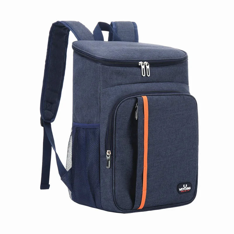 Multiple ChillPack 18L cooler backpacks in various colors, demonstrating unisex and versatile design