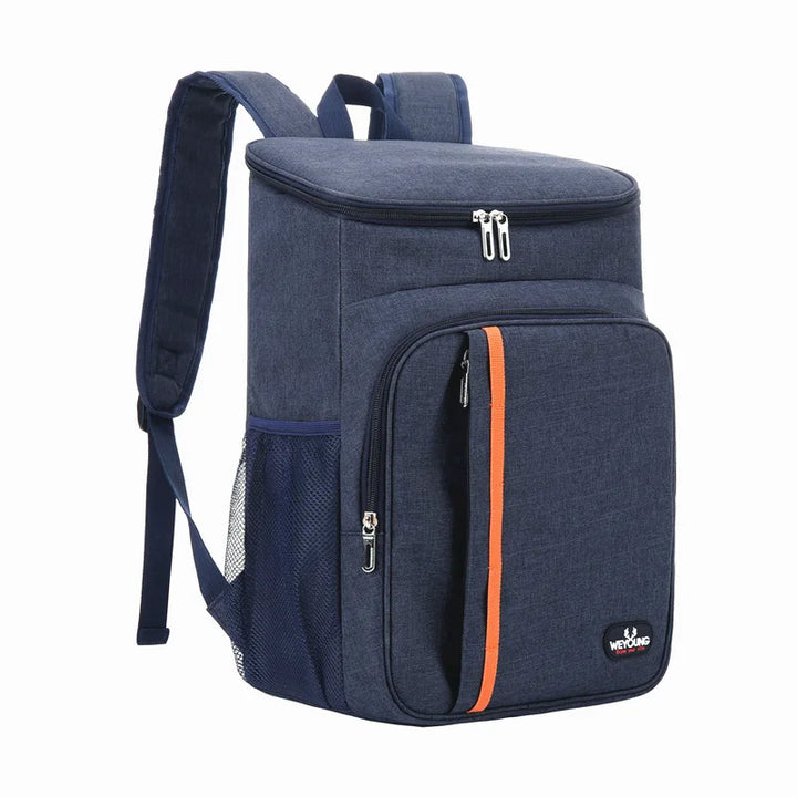Multiple ChillPack 18L cooler backpacks in various colors, demonstrating unisex and versatile design